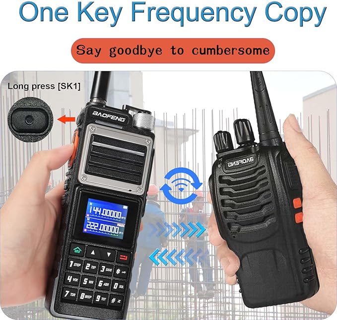 BAOFENG UV25M Tri-Band Ham Radio Handheld Long Range Walkie Talkies High Power 5200mAh Tactical Radio with Frequency Match,NOAA,USB-C,999CH,Tri Band Antenna for Camping Hiking