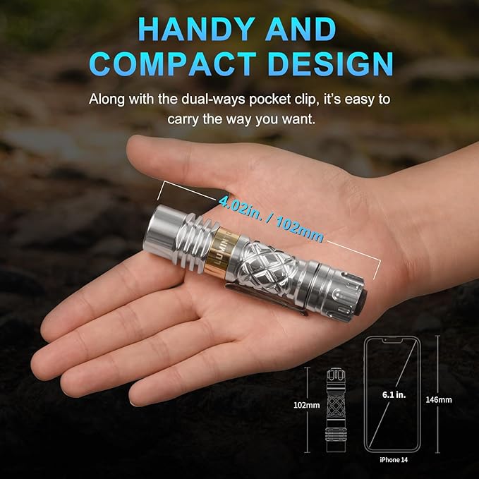 LUMINTOP Rechargeable LED Flashlights High Lumens, Ring King 1000 Lumen Super Bright Flashlight, 5 Modes, 180 Meters, Powerful Handheld Flash Light for Emergencies, Camping, Hiking