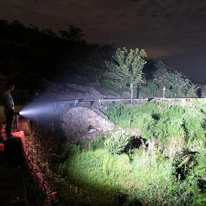 1200000 Lumens High Power Flashlight USB Rechargeable XHP70 Ultra Bright Tactical LED Flashlights,Waterproof Zoomable Heavy Duty Torch Light with 3 Modes for Camping Hiking Emergency