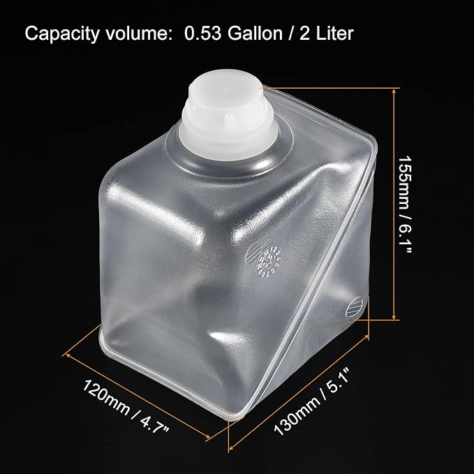 MECCANIXITY Collapsible Water Container 2L 0.53 Gallon Portable Storage Carrier Cube Jug with Spigot Sealing Cap for Outdoor Hiking Camping Boating Swimming