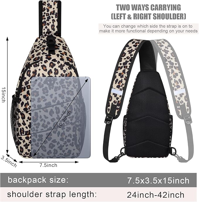 Crossbody Bags for Women Men Trendy Sling Bag Bakpack Casual Chest Bag with Convertible Shoulder Strap