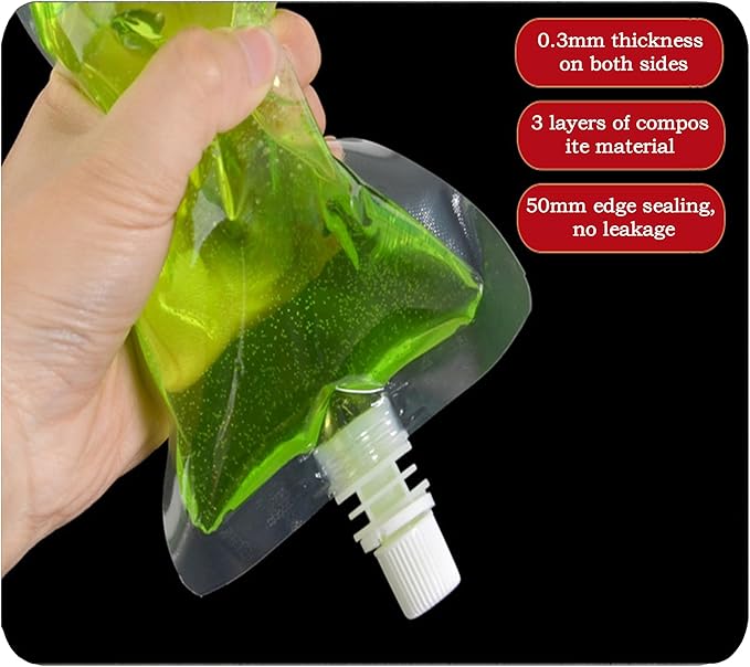 32oz Collapsible Emergency Water Container Bag BPA Food Grade Storage Jug No-Leak Freezable Odorless Drink Juice Pouches for Outdoor Sport Camping Hiking Backpack Plastic Flask(11Pack Big opening)