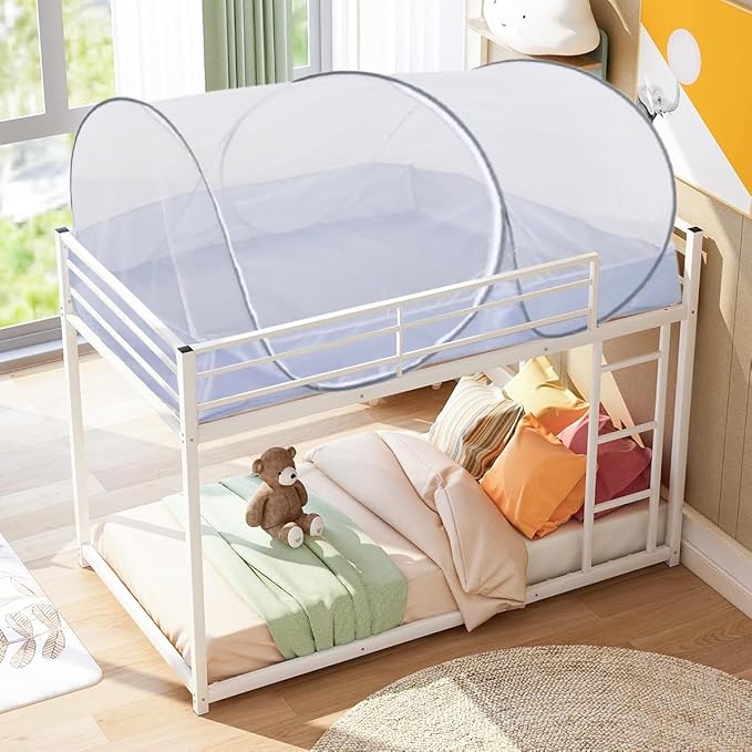 Mengersi Mosquito Net Foldable Pop Up Travel Tent,Bed Canopy Camping Mosquito Net for Travel Bedroom and Outdoor Trip,Twin Size Bed (Gray)