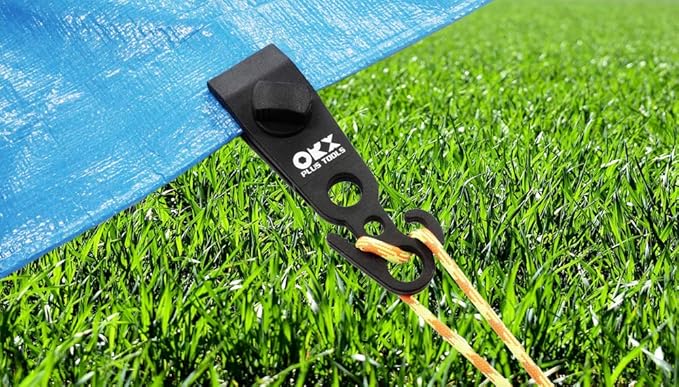 ORXPLUS TOOLS 4pcs Tarp Clips Thumb Screw with Hook Tail Knot-FreeTent Clips Awning Clamp Set Tent Clamps for Camping Canopies, Car Cover, Winter Boat Cover, Pool Cover, Sun Shade