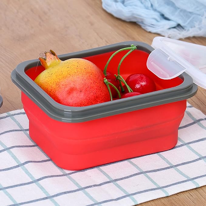 Mess Kit for Camping 1 Person Food Grade Collapsible Bowl and Cup with Lids and Spork, Includes Bear Luch Bag Backpacking Gear for Outdoor Camping, Hiking, Travel, Toddler Snacks