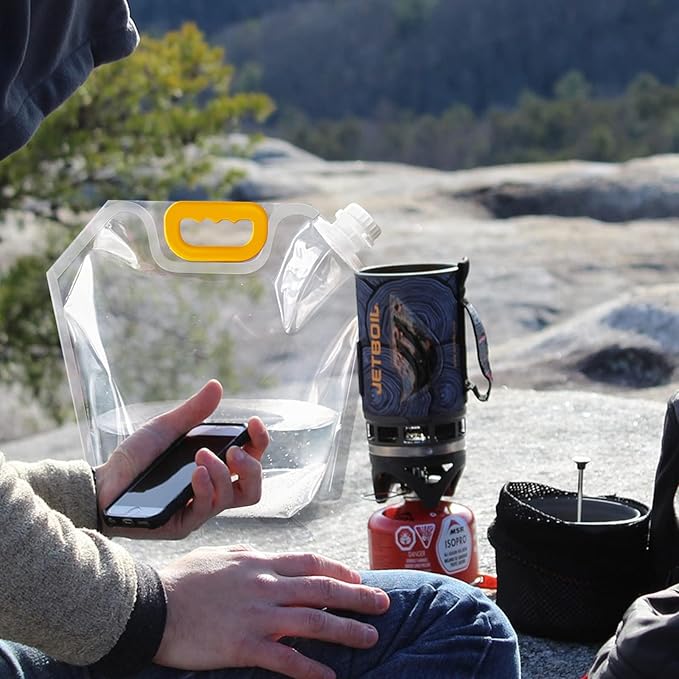 4Pack Collapsible Emergency Outdoor Folding Water Jug Container Bag Freezable, BPA Free Plastic Water Storage Cube for Camping Riding Mountaineer Backpacking, Food Grade