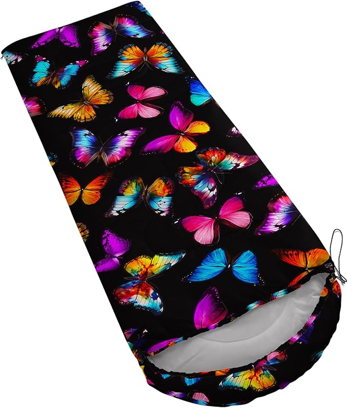Camping Sleeping Bags,Mermaid Horse Butterfly Starry Sky 3 Season Warm & Cool Weather,Lightweight,Waterproof Sleeping Bags for Adults & Kids,Traveling,and Outdoors,Camping Gear Equipment