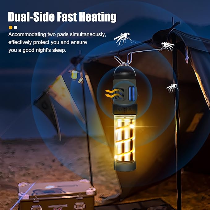 ๐๐ธ๐ผ๐บ๐พ๐ฒ๐ฝ๐ธ ๐ก๐ฎ๐น๐ฎ๐ต๐ต๐ฎ๐ท๐ฝ,Buzz Defense Portable, Rechargeable Flashlight&Lantern Camping Lights with Dual-Heating,Magnetic Design, Buzz Repel Lantern Light for Patio Camping, 6 Refills