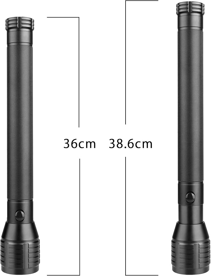 4 D-Cell Flashlight Battery Powered(Batteries not Included), 3 Modes & Zoomable, Ultra Bright Big Flashlights