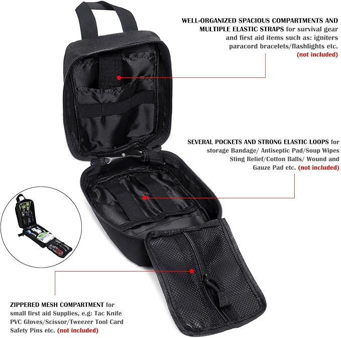Molle First Aid Pouch Empty Medical Bag IFAK Tactical Rip-Away Pouches Small Bug Out Bags Trauma Medic Bag