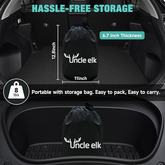 Model Y Mattress for Tesla, Inflatable SUV Mattress for Portable Camping Mattress Foldable Air Mattress with Air Pump and Storage Bag for Tesla Model Y and SUV Travel, Grey