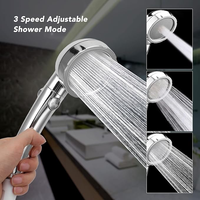 Haofy Portable Camping Shower, 3 Gears Electric Camp Shower with Rechargeable Outdoor Shower Pump and Shower Head (Orange)