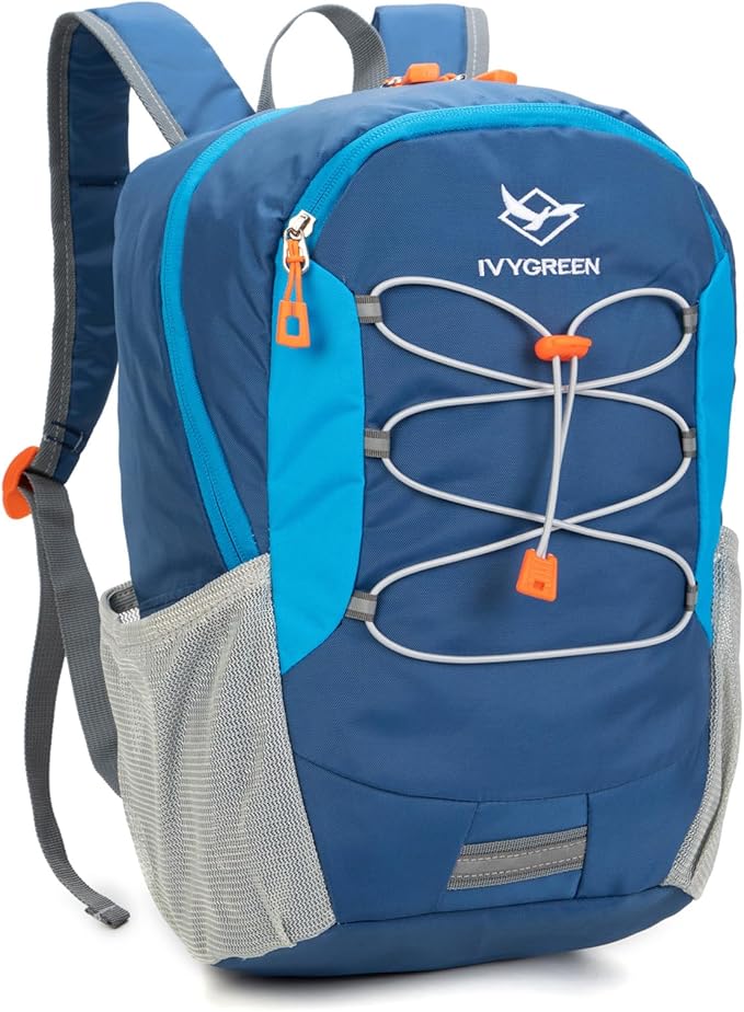 Little Kids Hiking Backpack for Boys or Girls, Small Daypack for Camping or Travel (Blue)