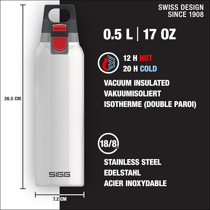 SIGG - Thermo Flask Hot & Cold ONE - Insulated Water Bottle - Tea Filter - Leakproof - BPA-Free - Stainless Steel - 17Oz