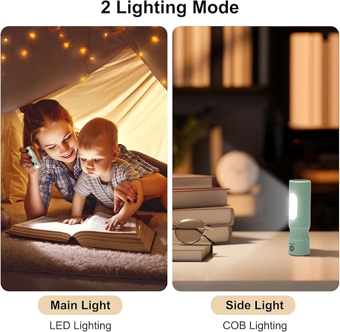 Mini Flashlight, 4 Pack Led Rechargeable Flashlights High Lumens for Camping Emergencies Outdoor, 2 Modes Small Handheld Infinitely Adjustable Brightness Pocket Flashlight for Kids & Adult