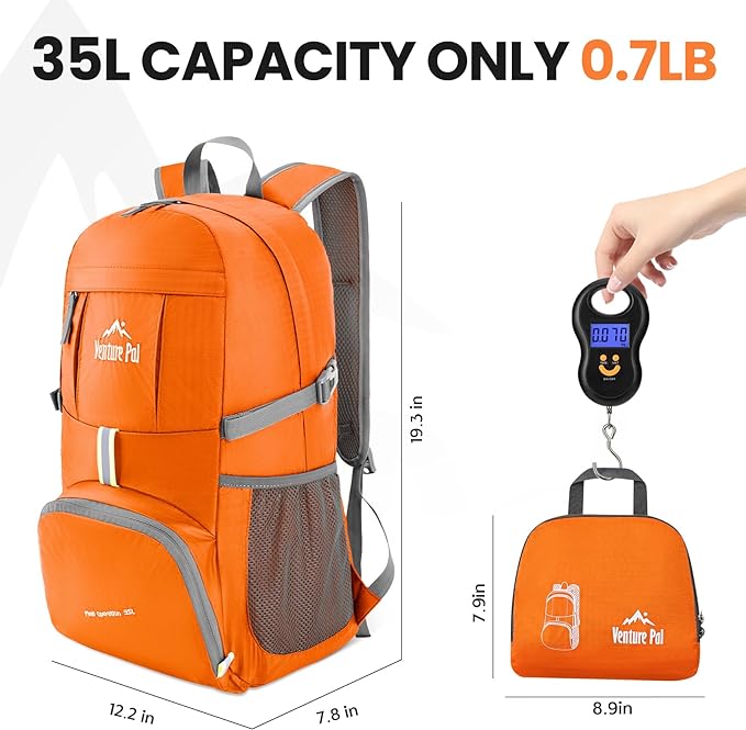 Venture Pal 35L Ultralight Lightweight Packable Foldable Travel Camping Hiking Outdoor Sports Backpack Daypack