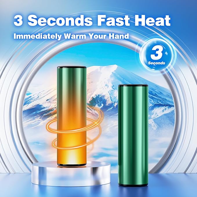 Hand Warmers Rechargeable, 1 Pack 8000mAh, Electric Portable Pocket Hand Warmer, 2 in 1 Hand Warmers and USB C Power Bank, Great Winter Warm Gifts for Ourdoor, Camping, Hunting, Girls