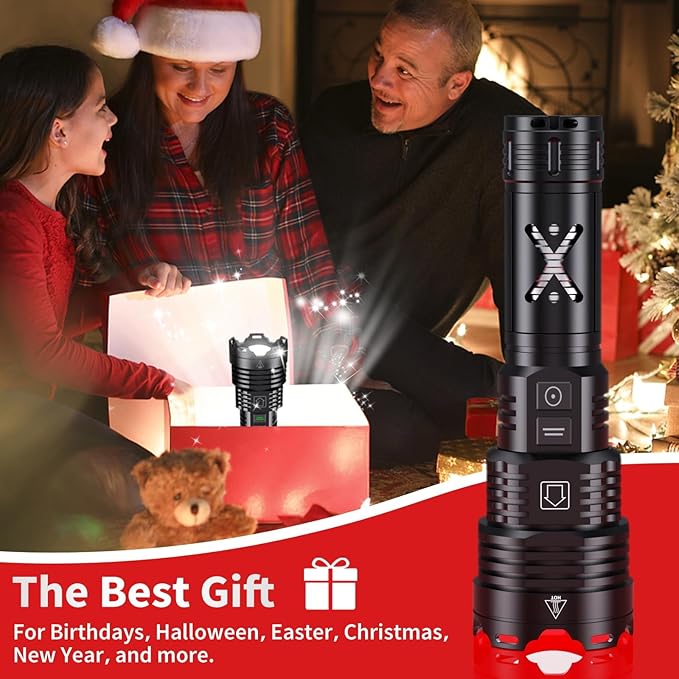 Rechargeable Led Flashlights High Lumens,Super Bright Flashlight True 1500,000LM,Powerful Tactical Flashlight Up to 24H Long Battery Life |Zoomable|6 Light Modes|IP67 Water Resistant for Home Camping