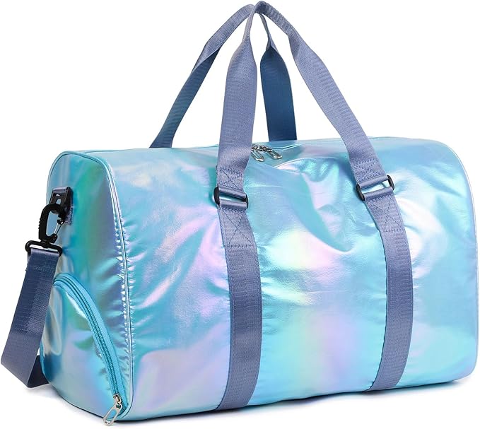 Yaopeing Gym Bag with Shoes Compartment,Sports Duffle Bag for Girls,Waterproof Travel Gym Tote Bags for Women,Blue