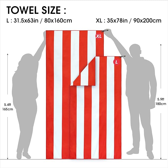 4Monster Microfiber Beach Towel Quick Dry,Super Absorbent Lightweight Travel Towel for Swimmers, Sand Free Camping Towel, Beach Towels for Pool, Swim, Water Sports,Yoga,Gym,Backpacking