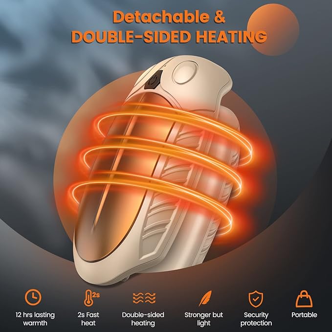 Hand Warmers Rechargeable 2 Pack, Portable Electric Handwarmers, 12Hrs Long Lasting Warm, Reusable Pocket Warmers for Outdoor, Golf, Hunting, Skiing, Camping, Great Gifts for Women Men Kids