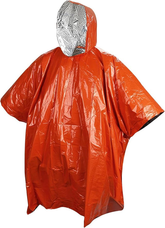 Emergency Rain Poncho - Portable Camping Emergency Blankets, Survival Blankets, Reusable Weather Resistant Raincoat