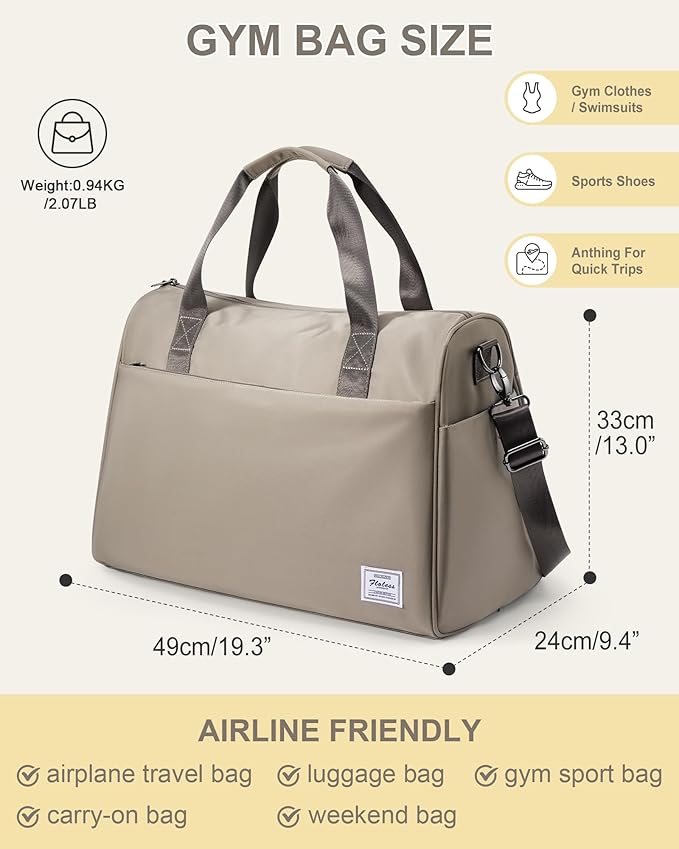 Gym Bag Womens,Travel Duffel Carry on Bag Sport Tote Bag Weekend Overnight Bag