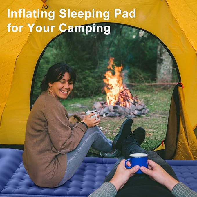 Sleeping Pad for Camping 5 Inch Ultra-Thickness Inflatable Camping Sleeping Pad with Pillow Built-in Pump,27.55" W Camping Air Mattress for Backpacking Hiking,Traveling,Tent,Home