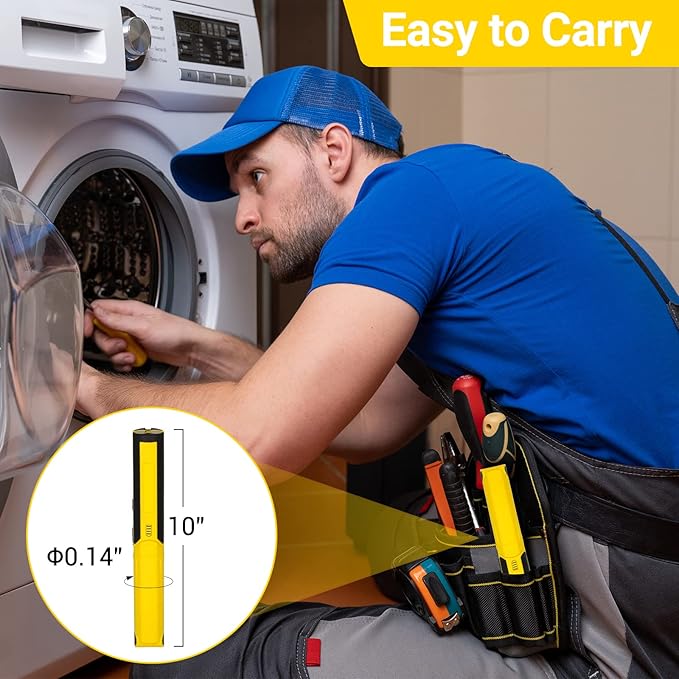 Work Light, Ropelux Rechargeable LED Work Light 1500 Lumens, Portable Flashlight 180° Rotate 3 Modes, with 3 Magnetic Base and Hook Mechanic Light, for Car Repairing/Under Hood/Emergency (Yellow)