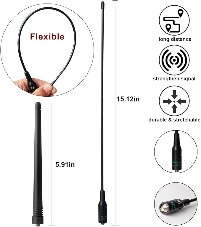 BaoFeng UV-5R 8 Watt Ham Radio BaoFeng Radio with Extra 1800mAh Battery and 771 Antenna Dual Band Ham Radio Handheld Includes Full Kit Walkie Talkie