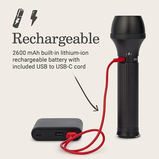 Coleman Classic Recharge 800/1500 Lumens Premium Flashlight, Impact & Water-Resistant Lightweight Flashlight with Rechargeable Battery, LEDs Never Need Replacing, Great for Camping or Emergencies