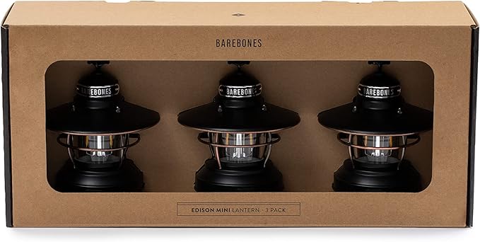Barebones Edison Mini Lantern - Vintage Adjustable Camping Lantern - Small Lantern Lights - Outdoor Accessories and Camping Essentials