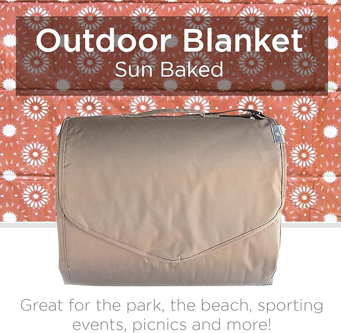 Little Unicorn Outdoor Family Picnic & Beach Blanket, Water-Resistant, Compact Fold, Large Size, 5 x 7 feet, (Sun Baked)