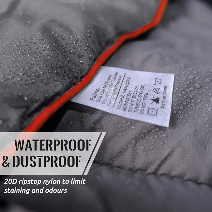 Outdoor Puffy Camping Blanket, Lightweight Down Alternative Puffy Printed Camping Large Ultra Warm Hammock Top Quilt Waterproof Blanket for Traveling Picnic Beach Party Cold Weather (Gray)