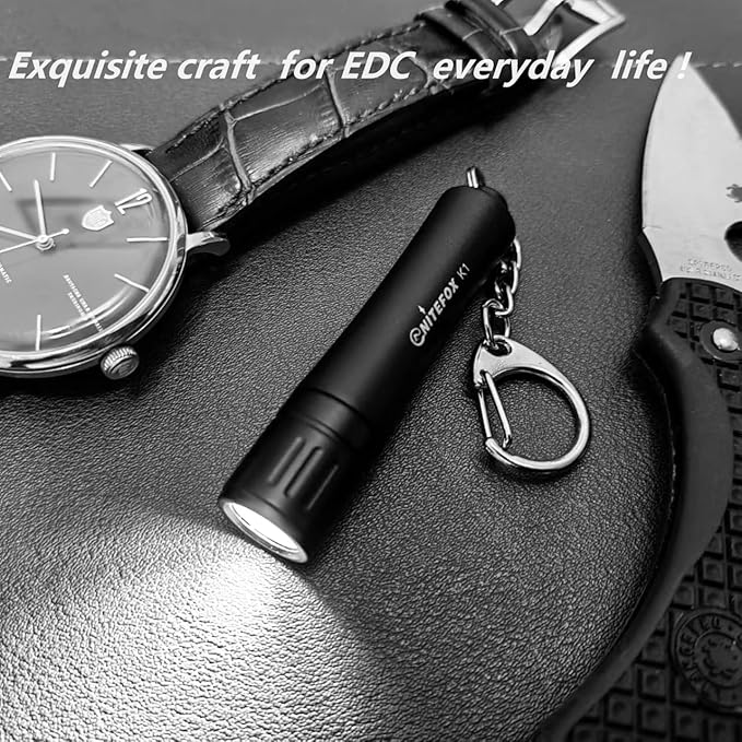 Bright Keychain flashlight K1,high bright 150 lumens,as small flashlight lantern camp lamp light,waterproof torch for EDC,reading,sleep,dog walking,camping,hiking (2 PCS black white)