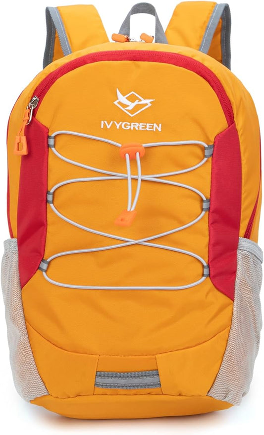 Little Kids Hiking Backpack for Boys or Girls, Small Daypack for Camping or Travel (Orange)