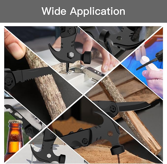 Gifts for Men Unique, WIBENTL Multitool, 15 in 1 Survival Gear, Camping Accessories, 4 Screwdrivers heads with Magnetic, Christmas Gifts for Men, Lock Function, cool gadgets for men WM15H