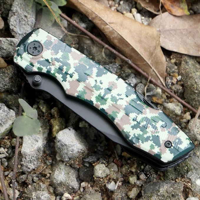 12-IN-1 Pocket Multitool (Camo) with Pocket Knife, Pliers, Can Opener, Bottle Opener, 9-in-1 Screwdriver Bit Set, Safety Locking and Nylon Sheath, Good for Outdoor, Camping and Hiking