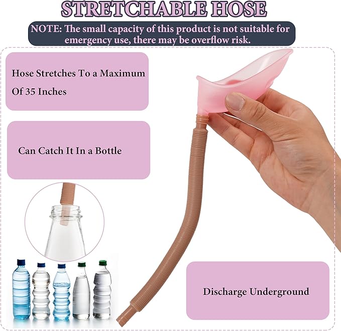 Female Urination Device,Portable Urinal Allows Women to Pee Standing Up,Female Pee Funnel with Retractable Hose, Reusable Women Pee Funnel for Camping,Hiking,Outdoor Activities,Travel(set of 4)