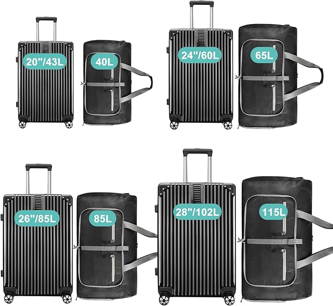 Dimayar Travel Duffle Bag for Men Women - Foldable Duffel Bag with Shoes Compartment - Overnight Bags Waterproof & Tear Resistant(65L,Black)