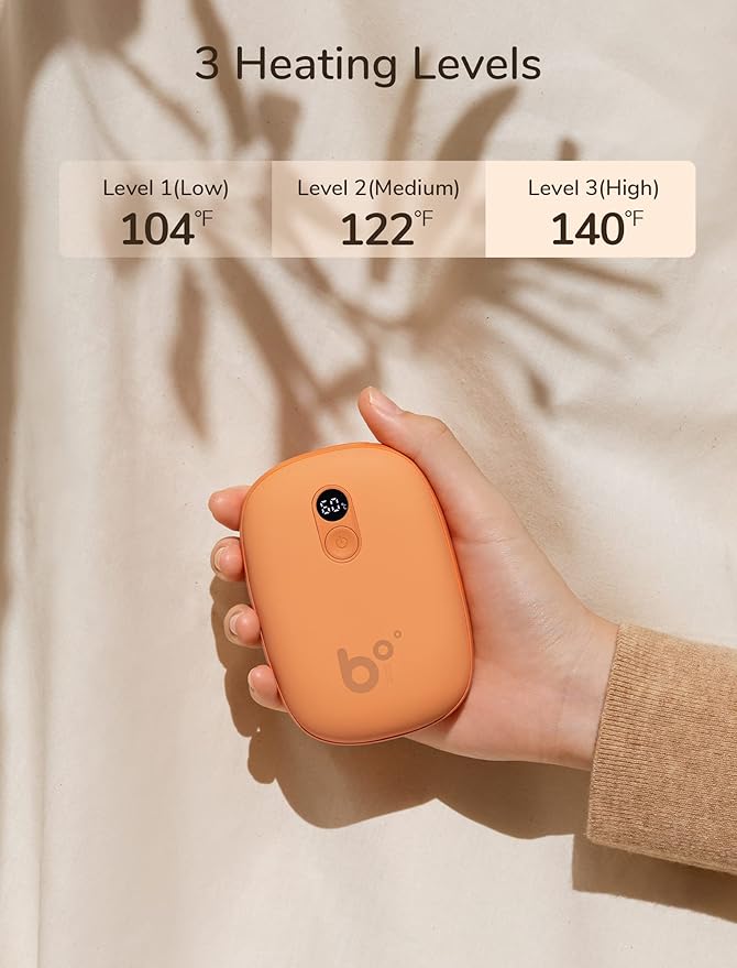 JISULIFE Hand Warmers, Rechargeable Electric Reusable Hand Warmers/Power Banks, Pocket Warmers with LED Display, Portable Hot Hands Hand Warmers for Outdoors Indoor, Gifts for Men Women Mom Dad