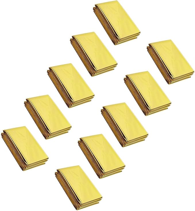 4-Pack Extra Large Emergency Mylar Blanket 84" X 52" - Gold Foil Space Blanket: Designed for NASA - Essentials for Outdoors, Hiking, Survival, Marathons or First Aid