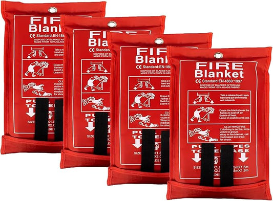 Emergency Fire Blanket, 40' x 40' (Pack of 4), Fiberglass, Multi Scenario Applicability