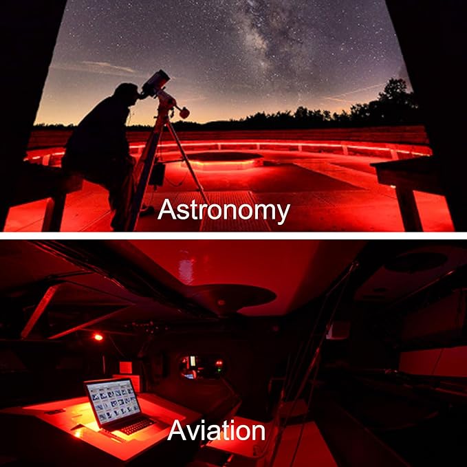 Red Light Flashlight, Zoomable Single Mode LED Flashlights for Hunting, Astronomy, Aviation, Night Observation