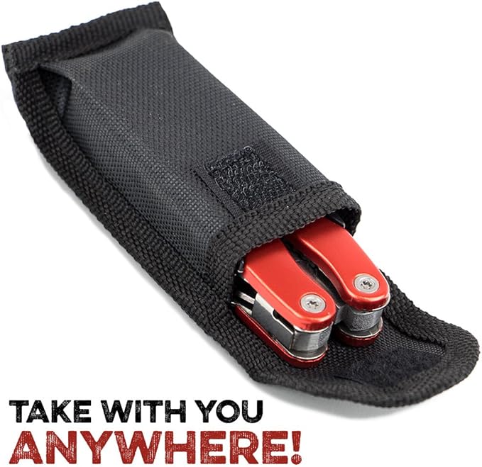 11-in-1 Multitool - 3" Stainless Steel Folding Utility Pocket Tool with Carrying Pouch by Knack (Black)