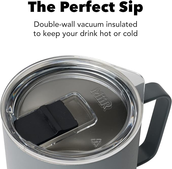 MiiR, Camp Cup, Vacuum Insulated, Stainless Steel with Slide Lid, BPA Free, Basal, 8 Fluid Ounces