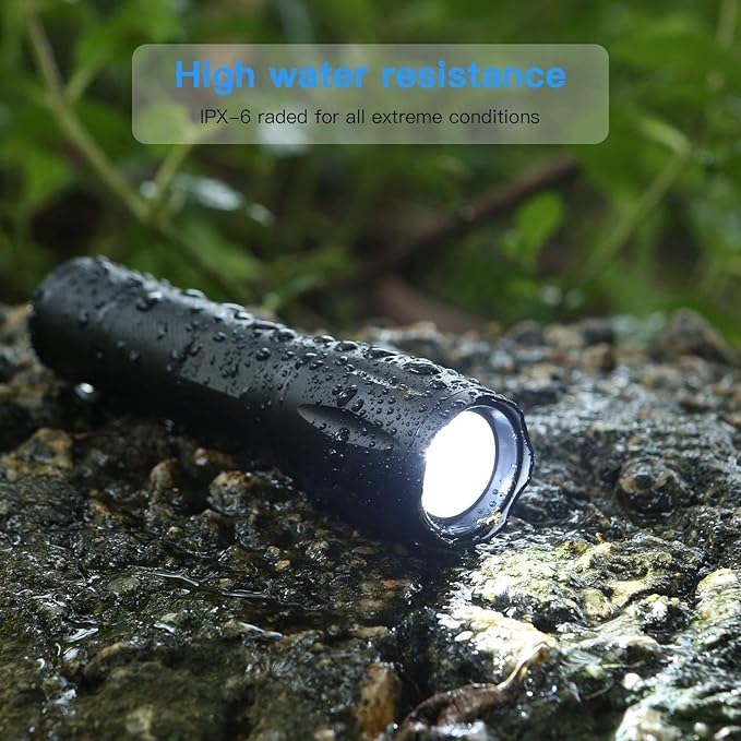 6PCS LED Flashlights, 10000 High Lumens Tactical Flashlight, 5 Modes, Waterproof Super Bright Flashlights for Emergencies, Camping, Hiking