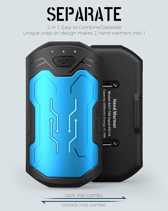 Hand Warmers Rechargeable 2 Pack, ROFWIZ 6000mAh Electric Portable Pocket Heater, are Great Warm Gifts for Women, Men, Heat Therapy, Raynauds, Outdoors, Hunting, Golf, Camping Gear