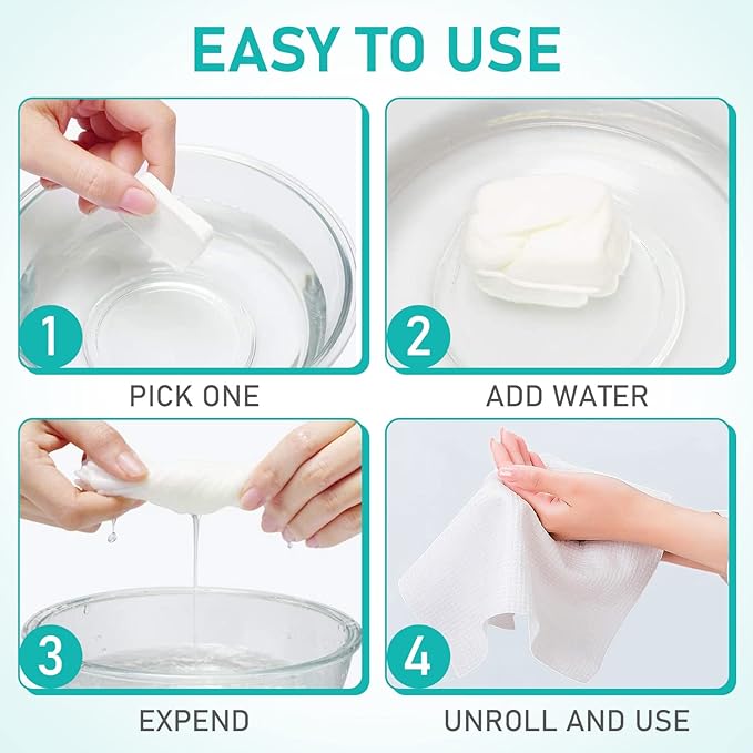 30PCS Compressed Towels, Reusable Toilet Paper Tablets Coin Tissues Camping Wipes, Portable Towels for Home Beauty and Outdoors Hiking