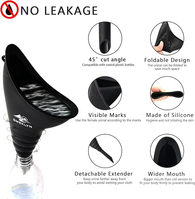 Female Urination Device Women Pee Funnel Reusable Silicone Urine Cup Female Urinal Post Surgery Pee Standing Up Perfect for Camping Hiking Travel Road Trip Accessories-Plus Size